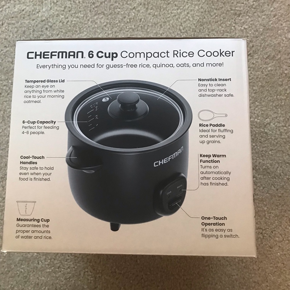 Chefman 6 cup Compact Rice Cooker - Picture 2 of 3